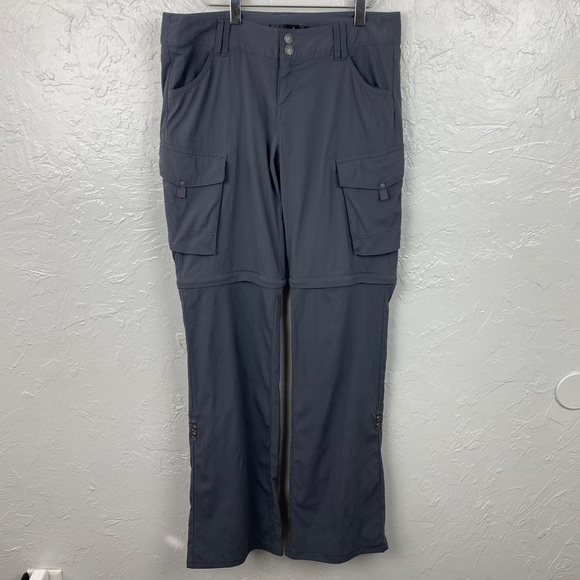 Prana Pants - Prana gray convertible nylon cargo hiking outdoor pants size 4